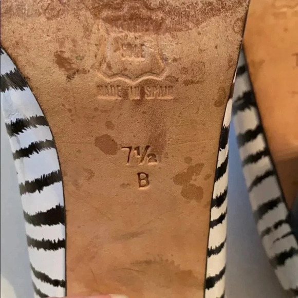 coup d’ etat Zebra Stripe Open Heel Spain Pump 7.5 - Picture 8 of 8